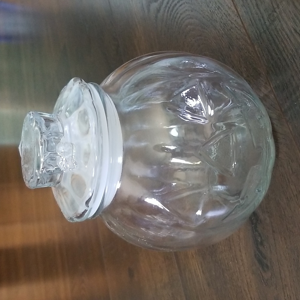 Vintage Libbey pumpkin glass jar with lid